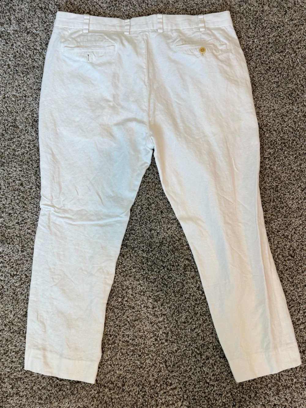 Brooks Brothers White Linen-Blend Chinos
